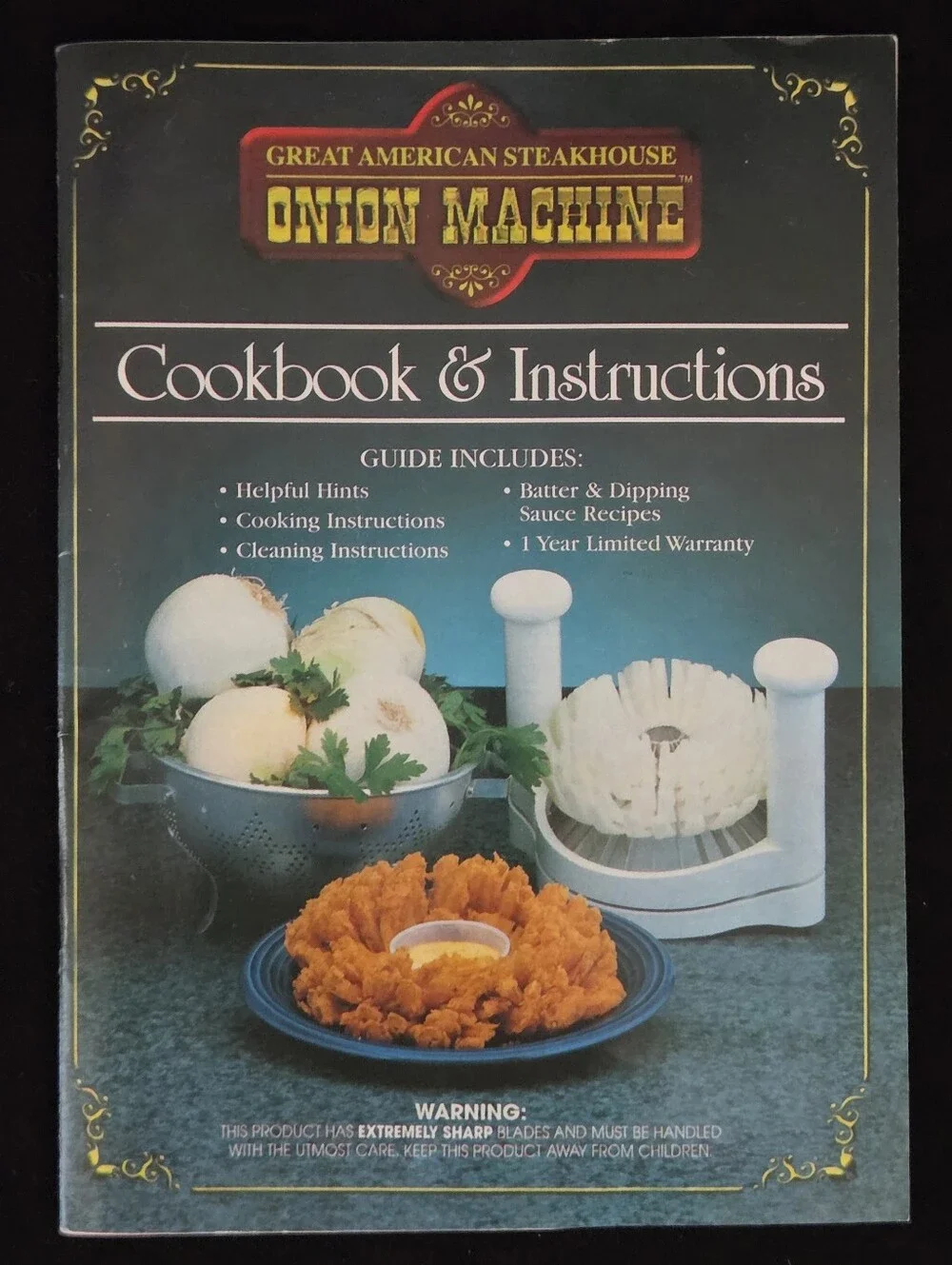 Great American Steakhouse Blooming Onion Machine w/Cookbook As Seen On TV EUC